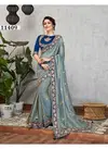 Blue Colour Norita Dual Tone Silk Cord and Gota Embroidery Work Party Wear Saree 11409